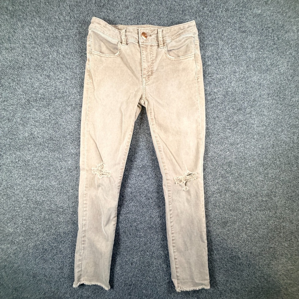 American Eagle Outfitters Jegging Cropped Jeans Women 24x25.5 Brown Denim Cotton
